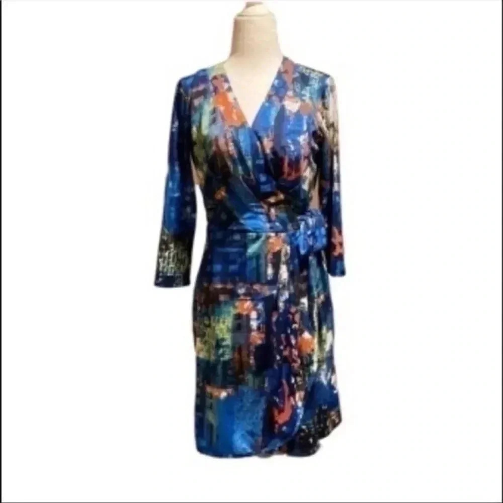 Oleg Cassini multi color dress 2